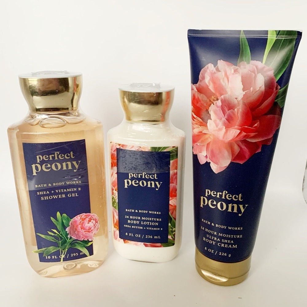 Bath & Body Works Perfect Peony Shower Gel Body Cream Lotion Lot‎